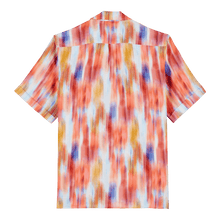 Load image into Gallery viewer, Men Bowling Linen Shirt Ikat Flowers
