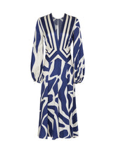 Load image into Gallery viewer, Kathryn Dress Navy White Mosaic
