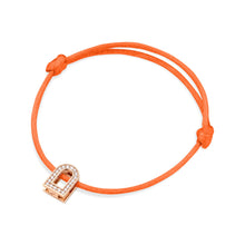 Load image into Gallery viewer, L'Arc Voyage Charm PM, 18k Rose Gold with Galerie Diamonds on Silk Cord Bracelet - DAVIDOR