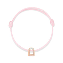 Load image into Gallery viewer, L'Arc Voyage Charm PM, 18k Rose Gold with Galerie Diamonds on Silk Cord Bracelet - DAVIDOR