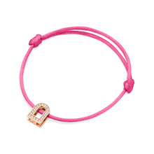 Load image into Gallery viewer, L'Arc Voyage Charm PM, 18k Rose Gold with Galerie Diamonds on Silk Cord Bracelet - DAVIDOR
