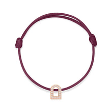 Load image into Gallery viewer, L'Arc Voyage Charm PM, 18k Rose Gold with Galerie Diamonds on Silk Cord Bracelet - DAVIDOR