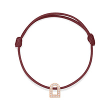 Load image into Gallery viewer, L'Arc Voyage Charm PM, 18k Rose Gold with Galerie Diamonds on Silk Cord Bracelet - DAVIDOR