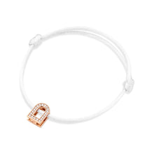 Load image into Gallery viewer, L'Arc Voyage Charm PM, 18k Rose Gold with Galerie Diamonds on Silk Cord Bracelet - DAVIDOR