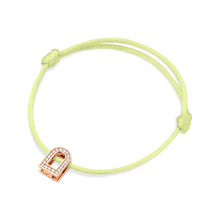 Load image into Gallery viewer, L'Arc Voyage Charm PM, 18k Rose Gold with Galerie Diamonds on Silk Cord Bracelet - DAVIDOR