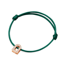 Load image into Gallery viewer, L'Arc Voyage Charm PM, 18k Rose Gold with Galerie Diamonds on Silk Cord Bracelet - DAVIDOR