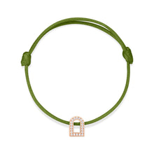 Load image into Gallery viewer, L'Arc Voyage Charm PM, 18k Rose Gold with Galerie Diamonds on Silk Cord Bracelet - DAVIDOR
