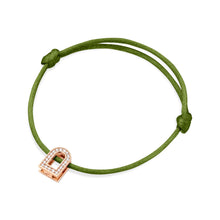 Load image into Gallery viewer, L'Arc Voyage Charm PM, 18k Rose Gold with Galerie Diamonds on Silk Cord Bracelet - DAVIDOR