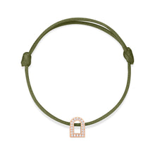 Load image into Gallery viewer, L'Arc Voyage Charm PM, 18k Rose Gold with Galerie Diamonds on Silk Cord Bracelet - DAVIDOR