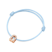Load image into Gallery viewer, L'Arc Voyage Charm PM, 18k Rose Gold with Galerie Diamonds on Silk Cord Bracelet - DAVIDOR