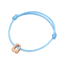 Load image into Gallery viewer, L'Arc Voyage Charm PM, 18k Rose Gold with Galerie Diamonds on Silk Cord Bracelet - DAVIDOR