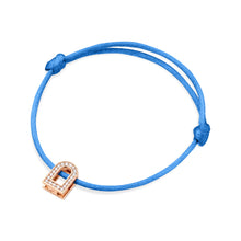 Load image into Gallery viewer, L'Arc Voyage Charm PM, 18k Rose Gold with Galerie Diamonds on Silk Cord Bracelet - DAVIDOR