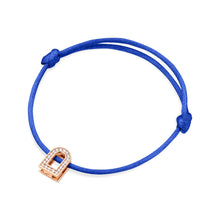 Load image into Gallery viewer, L'Arc Voyage Charm PM, 18k Rose Gold with Galerie Diamonds on Silk Cord Bracelet - DAVIDOR