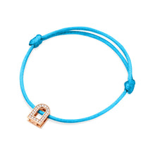 Load image into Gallery viewer, L'Arc Voyage Charm PM, 18k Rose Gold with Galerie Diamonds on Silk Cord Bracelet - DAVIDOR