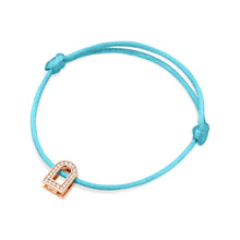 Load image into Gallery viewer, L'Arc Voyage Charm PM, 18k Rose Gold with Galerie Diamonds on Silk Cord Bracelet - DAVIDOR