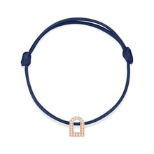 Load image into Gallery viewer, L'Arc Voyage Charm PM, 18k Rose Gold with Galerie Diamonds on Silk Cord Bracelet - DAVIDOR