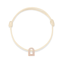 Load image into Gallery viewer, L'Arc Voyage Charm PM, 18k Rose Gold with Galerie Diamonds on Silk Cord Bracelet - DAVIDOR