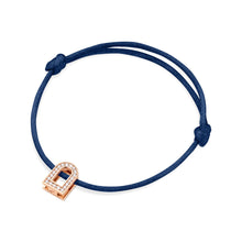 Load image into Gallery viewer, L'Arc Voyage Charm PM, 18k Rose Gold with Galerie Diamonds on Silk Cord Bracelet - DAVIDOR