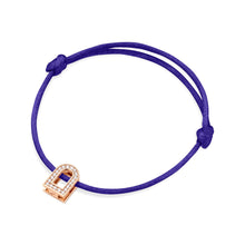 Load image into Gallery viewer, L'Arc Voyage Charm PM, 18k Rose Gold with Galerie Diamonds on Silk Cord Bracelet - DAVIDOR