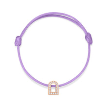 Load image into Gallery viewer, L'Arc Voyage Charm PM, 18k Rose Gold with Galerie Diamonds on Silk Cord Bracelet - DAVIDOR
