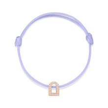 Load image into Gallery viewer, L'Arc Voyage Charm PM, 18k Rose Gold with Galerie Diamonds on Silk Cord Bracelet - DAVIDOR