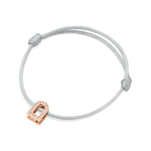 Load image into Gallery viewer, L'Arc Voyage Charm PM, 18k Rose Gold with Galerie Diamonds on Silk Cord Bracelet - DAVIDOR