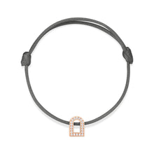 Load image into Gallery viewer, L'Arc Voyage Charm PM, 18k Rose Gold with Galerie Diamonds on Silk Cord Bracelet - DAVIDOR