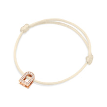 Load image into Gallery viewer, L'Arc Voyage Charm PM, 18k Rose Gold with Galerie Diamonds on Silk Cord Bracelet - DAVIDOR