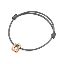 Load image into Gallery viewer, L'Arc Voyage Charm PM, 18k Rose Gold with Galerie Diamonds on Silk Cord Bracelet - DAVIDOR