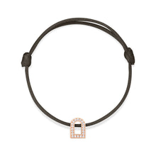 Load image into Gallery viewer, L'Arc Voyage Charm PM, 18k Rose Gold with Galerie Diamonds on Silk Cord Bracelet - DAVIDOR
