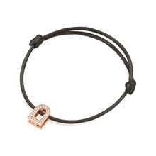 Load image into Gallery viewer, L'Arc Voyage Charm PM, 18k Rose Gold with Galerie Diamonds on Silk Cord Bracelet - DAVIDOR