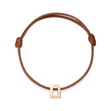 Load image into Gallery viewer, L'Arc Voyage Charm PM, 18k Rose Gold on Silk Cord Bracelet - DAVIDOR