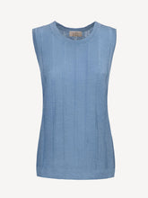Load image into Gallery viewer, Top Sfrangiato 100% Capri jeans linen top detail
