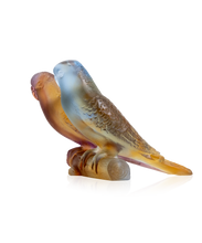 Load image into Gallery viewer, Couple de perruches Ambre - Daum
