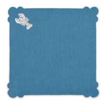 Load image into Gallery viewer, Seferî Embroidered Napkin - Under the Sea - Blue - Set of 4
