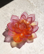 Load image into Gallery viewer, Jardin de Lotus Fleur dÃ©corative Ambre-rose - Daum

