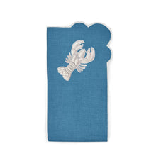 Load image into Gallery viewer, Seferî Embroidered Napkin - Under the Sea - Blue - Set of 4
