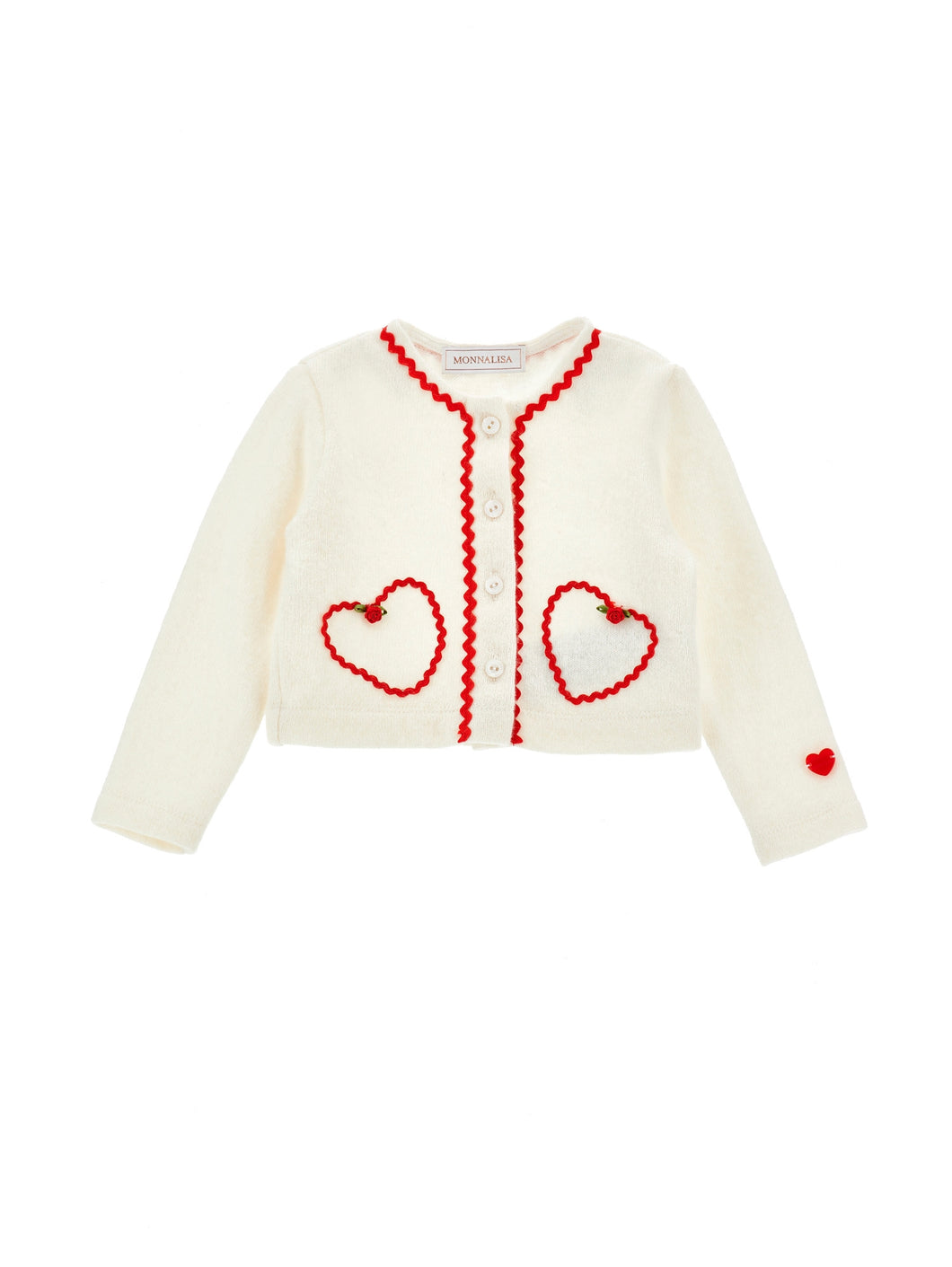 Cardigan with hearts and embroidery details