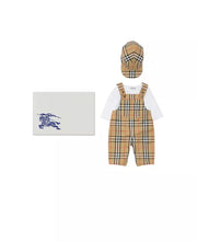 Load image into Gallery viewer, Burberry Unisex Check Cotton Three Piece Baby Gift Set

