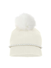Load image into Gallery viewer, Pom pom hat and teddy bear
