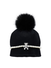 Load image into Gallery viewer, Pom pom hat and teddy bear
