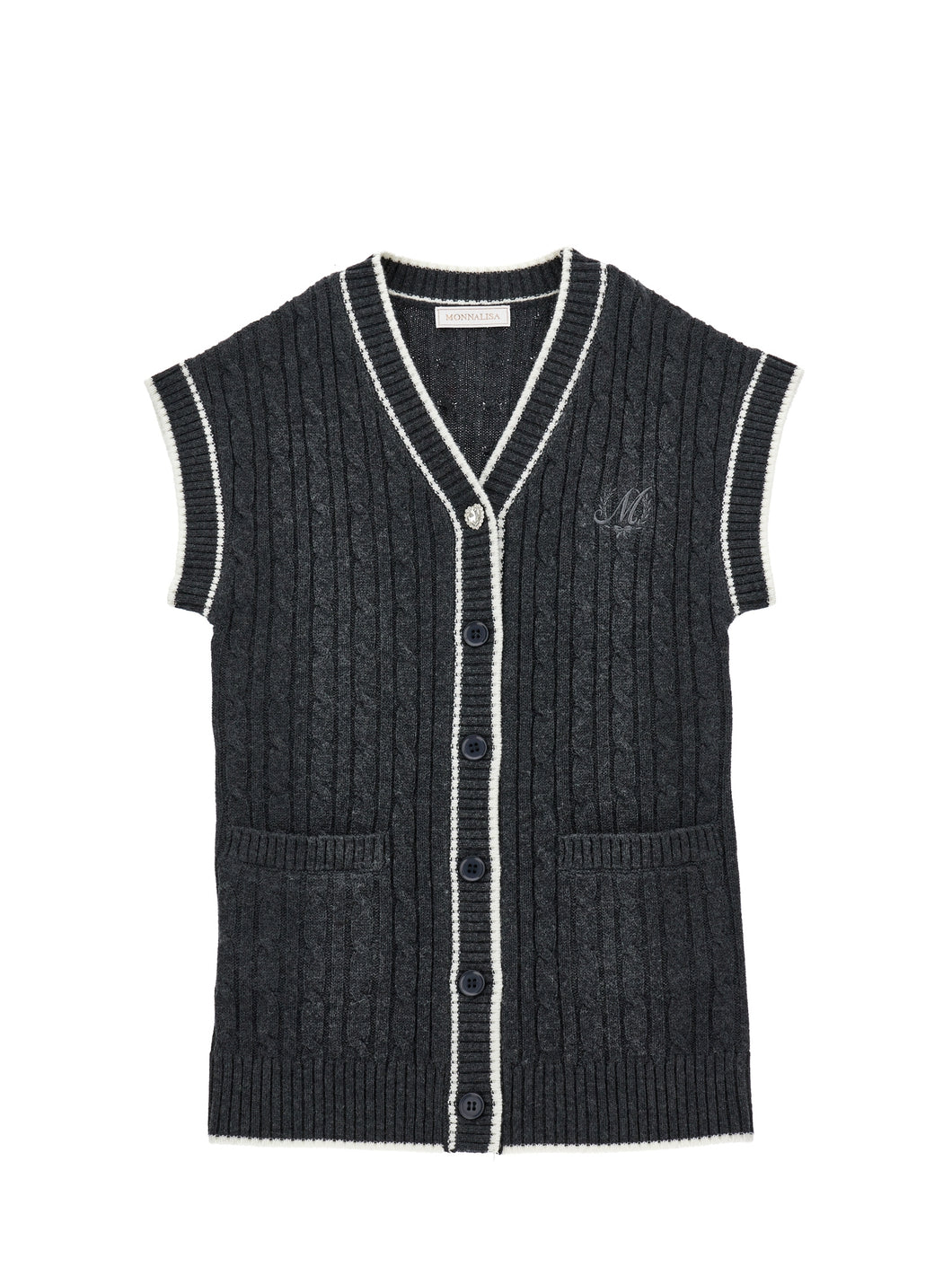 Monnalisa vest with logo buttons