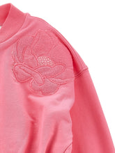 Load image into Gallery viewer, Zip-up sweatshirt with anemone embroidery
