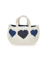 Load image into Gallery viewer, Straw bag with hearts
