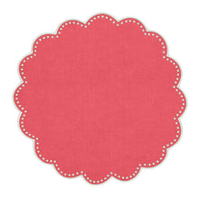 Load image into Gallery viewer, Seferî Pearl Round Placemat - Coral
