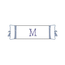 Load image into Gallery viewer, Seferî Flower Garden Bolster Cushion Cover with Monogram Embroidery - Blue
