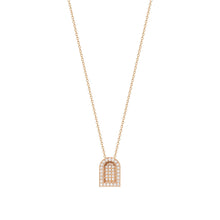 Load image into Gallery viewer, L'Arc Voyage Charm GM, 18k Rose Gold with Colisée Diamonds on Chain Necklace - DAVIDOR
