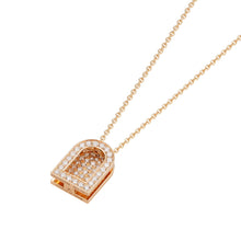 Load image into Gallery viewer, L'Arc Voyage Charm GM, 18k Rose Gold with Colisée Diamonds on Chain Necklace - DAVIDOR
