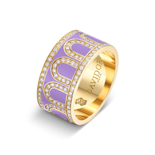 Load image into Gallery viewer, L'Arc de DAVIDOR Ring GM, 18k Yellow Gold with Lavande Lacquered Ceramic and Palais Diamonds - DAVIDOR
