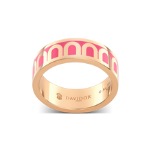 Load image into Gallery viewer, L'Arc de DAVIDOR Ring MM, 18k Rose Gold with Flamant Lacquered Ceramic - DAVIDOR
